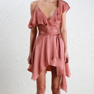 Zimmerman Asymmetrical Sueded Silk Wrap Dress